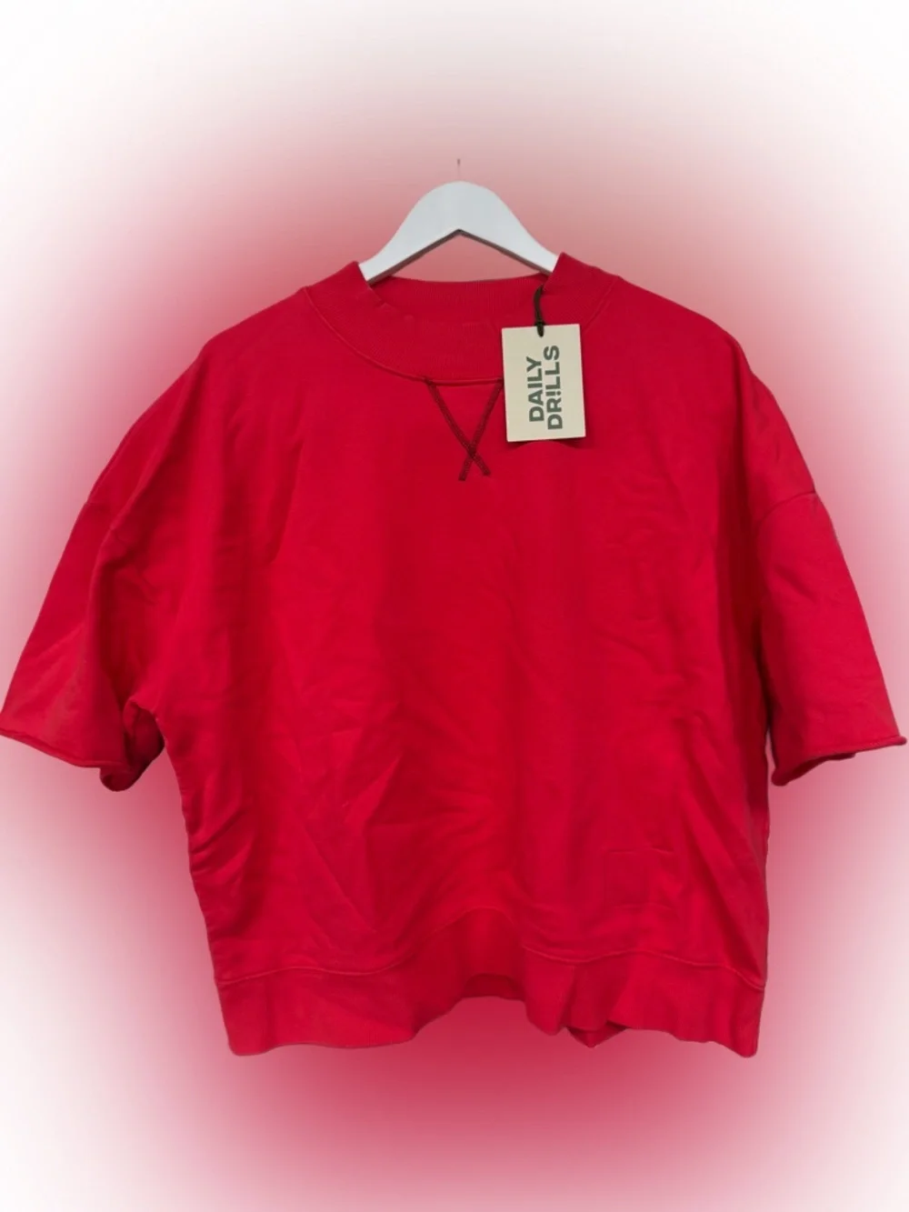 NWT Daily Drills “Heart + Bodega” Cropped Sleeve Vintage Crewneck - Picture 2 of 6